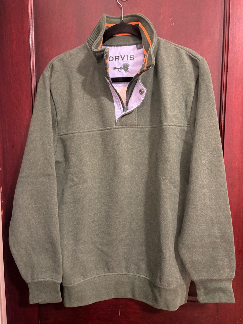 Orvis Green & Orange Quarter Zip-Up - Men’s Size Small
